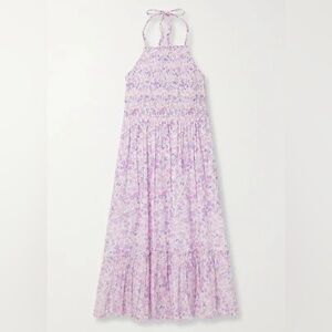 LOVESHACKFANCY Ottawa Shirred Floral-Print Cotton-Voile
Halterneck Midi Dress XS